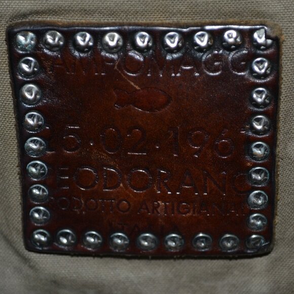 CAMPOMAGGI Canvas Leather Shoulder Bag Made In Italy - Picture 7 of 16